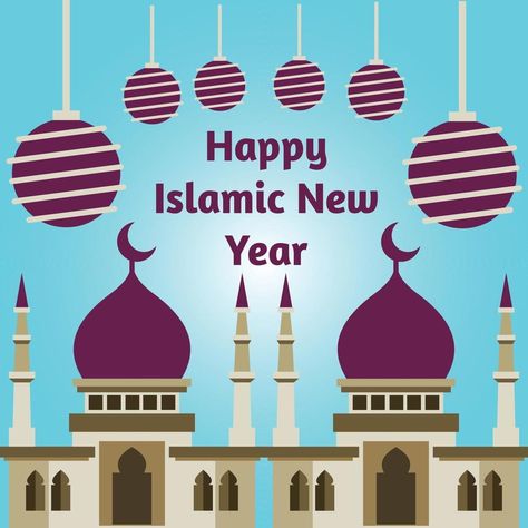 Greeting Islamic New Year 2021 Background Template Happy Islamic New Year, Islamic New Year, Background Template, Vector Art, Vector Free, For Free, Clip Art