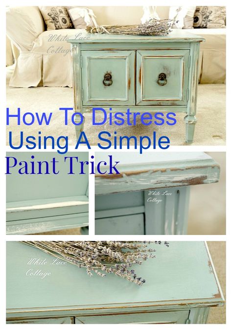 A great time saving trick - definitely one to try one 'spare' weekend ....Hmm in 2016 perhaps? Distress Furniture, Distressing Furniture, Simple Paint, Diy Ombre, Chalk Paint Projects, Paint White, Chalk Painting, Furniture Rehab, Paint Techniques