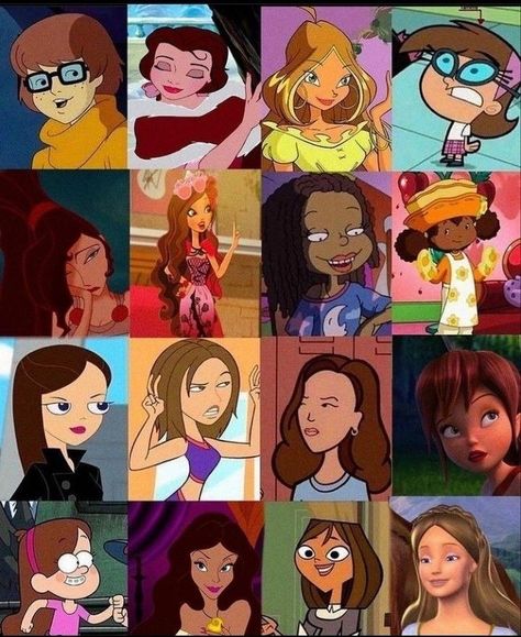 Cosplay For Brunettes, Iconic Brunette Characters Costumes, Brunette Disney Characters, Brunette Icons Cartoon, Cartoon Characters With Pink Hair, Brunette Characters Cartoon, Iconic Brunette Halloween Costumes, Brunette Cosplay, Brunette Cartoon Characters