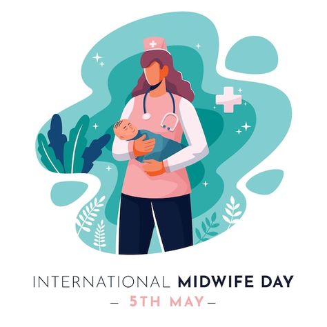 Free vector flat midwives day illustrati... | Free Vector #Freepik #freevector #midwife #midwifery #international-day #flat-illustration Midwife Illustration, Midwives Day, Day Illustration, Historical Events, Graphic Resources, Vector Free, Clip Art, Disney Princess, Disney Characters