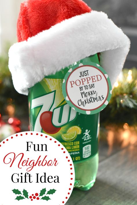 Just POPPED By to say Merry Christmas-A fun and simple Christmas Neighbor Gift Idea. All you need is a soda and a tag! #christmasgifts #christmasgiftideas #neighborgifts Merry Christmas Neighbor, Santa Message, Pop Christmas, Christmas Neighbor, Neighbor Christmas Gifts, Simple Gift, Mason Jar Gifts, Diy Teacher Gifts, Neighbor Gifts