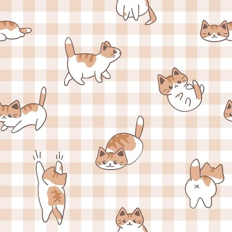 Vector cute calico cat seamless pattern | Premium Vector #Freepik #vector #pattern #wallpaper #calico #template Cute Calico Cat, Cozy Critters, Cat Website, Kawaii Pattern, Cat Graphic Design, Cat Doodles, Cat Patterns, Ipad Stuff, Cat Doodle