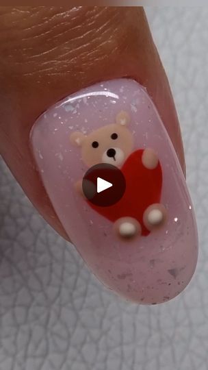 Teddy Nail Art, Teddy Bear Nail Art, Bear Nail Art, Work For, Teddy Bears Valentines, Bears Nails, Nail Designs Tutorial, What The Heck, Bear Design