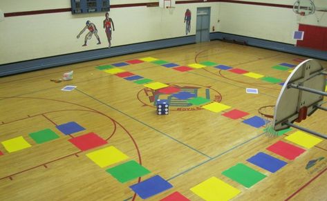 In honor of Martin Luther King Jr. Day, we turned our whole gym into a GIANT board game. We used pieces of colorful paper to cut out squa... Tag Games, Board Game Themes, Elementary Physical Education, Group Games For Kids, Board Games Diy, Martin Luther King Jr Day, Children's Games, Special Games, Gym Games