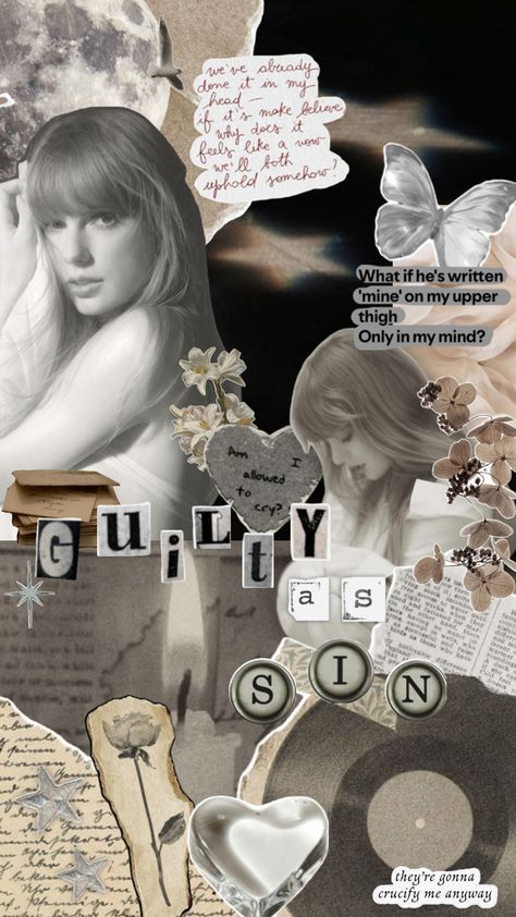 taylor swift wallpaper/collage - guilty as sin, the tortured poets department, #taylorswift #ttpd #guiltyassin Wallpaper Collage, Taylor Swift Posters, Antique Jewelry Indian, Taylor Swift Wallpaper, Poets, Taylor Swift, Swift, Collage, Feelings