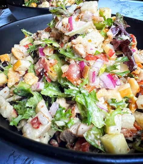 Chopped Chicken & Apple Salad with Sweet Onion Dressing Chicken Apple Salad Recipes, Chicken Apple Salad, Sweet Onion Dressing, Apple Chicken Salad, Fodmap Friendly Recipes, Apple Walnut Salad, Chicken Salad With Apples, Chicken Apple, Apple Salad Recipes