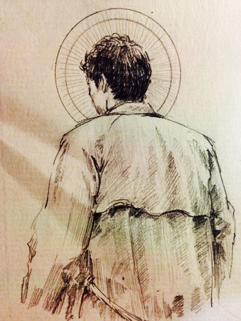 Supernatural Drawings Sketches, Supernatural Tattoo Ideas, Castiel Angel, Supernatural Drawings, Supernatural Angels, Plant Sketches, Supernatural Tattoo, Supernatural Pictures, Nerd Life