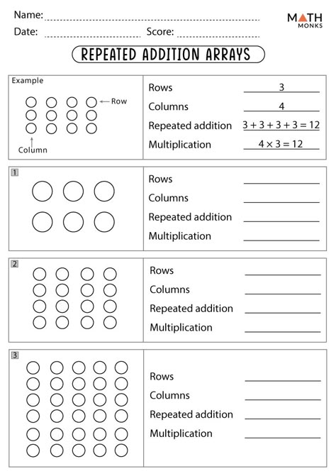 Multiplication Arrays and Repeated Addition Worksheets - Math Monks Array Worksheets 2nd Grade, Arrays Second Grade, Multiplication With Arrays, 7 Multiplication Tricks, Basic Multiplication Worksheets, Multiplication Arrays Worksheets, Intro To Multiplication 3rd Grade, Grade 2 Math Worksheets Multiplication, Arrays 2nd Grade