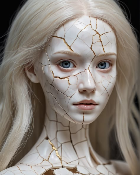 Evil Disney Princesses, Cracked Doll Makeup, Broken Doll Makeup, Doll Makeup Halloween, Porcelain Doll Costume, Porcelain Doll Makeup, Fashion Show Themes, Ball Makeup, Doll Face Paint