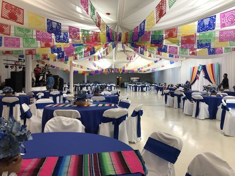 Royal Blue Mexican Theme, Mexican Style Quinceanera Party Ideas, Charro Centerpieces For Quince, Charro Theme Quinceanera, Charro Quinceanera Theme, Diy Quinceanera Decorations, Mexican Dessert Table, Charro Theme, Mexican Theme Party