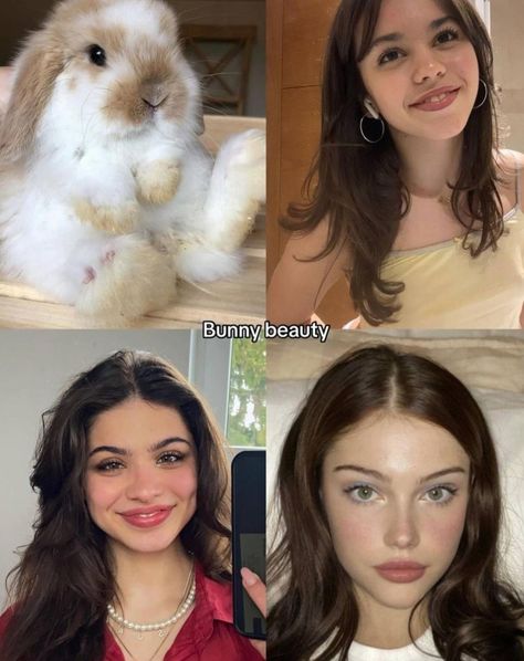 Faces Without Makeup, Type Of Pretty, Doll Beauty Face Type, Bunny Pretty Face Features, Bunny Face Type, Bunny Pretty Type Of Beauty, Makeup For Bunny Face Type, Bunny Beauty Face, High Visual Weight Face