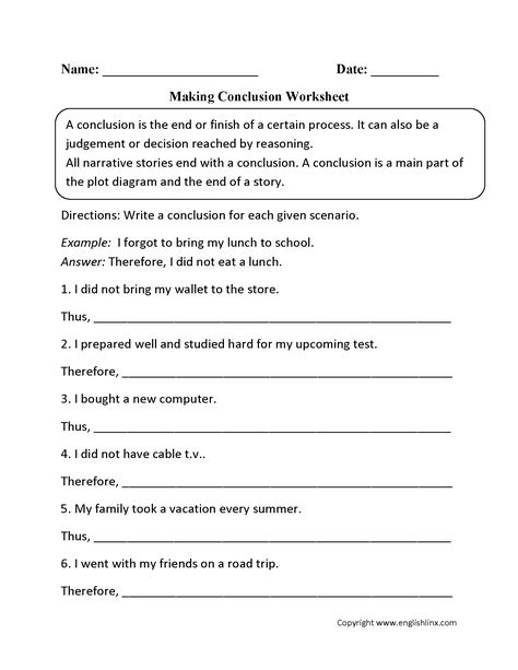 Making Conclusion Worksheet Creative Writing Worksheets, Writing Conclusions, 5th Grade Worksheets, Biology Worksheet, Third Grade Writing, Cursive Writing Worksheets, 3rd Grade Writing, First Grade Worksheets, 4th Grade Writing