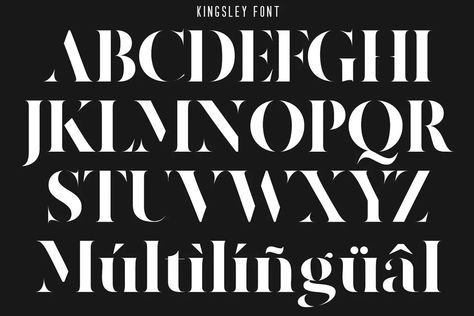 Kingsley Modern Serif Stencil Font - Download Fonts Modern Fonts Free, Wedding Invitation Fonts, Magazine Layouts, Stencil Font, Modern Serif Fonts, Modern Serif, Font Graphic, Aesthetic Fonts, Free Stencils