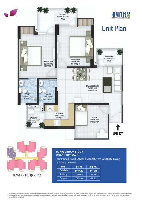 Panchsheel Hynish, 2 bhk, 3 bhk, apartment, flats, floor plan Apartment Plan, Moving Apartment, Apartment Plans, Unit Plan, Study Areas, Drawing Room, Apartment Design, Dining And Kitchen, New Construction