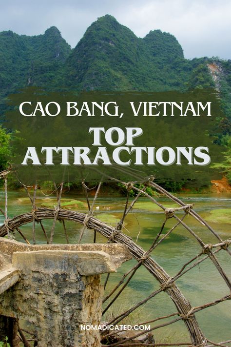 Journey through the awe-inspiring landscapes of Cao Bang in Vietnam. The province is home to natural wonders like the Ban Gioc waterfall and historical treasures such as the Pac Bo Cave. Don't miss out on the local cuisine, and make sure to explore the vibrant culture of this fascinating region. Ban Gioc Waterfall, Vietnam Guide, Inspiring Landscapes, Cao Bang, Vietnam Voyage, North Vietnam, South Vietnam, Southeast Asia Travel, Scenic Drive