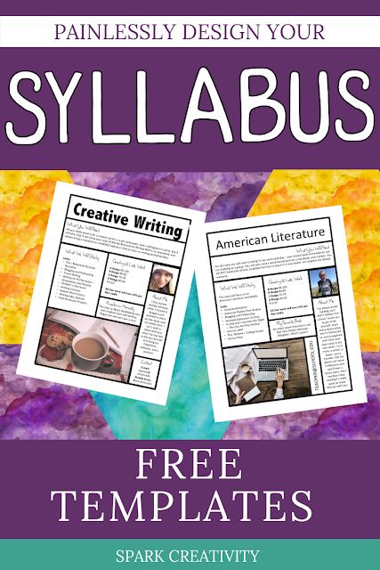 Designing a Syllabus Painlessly Syllabus Template High Schools, Middle School Syllabus, Art Syllabus, Syllabus Template, Class Syllabus, English Teacher Resources, Ela Lesson Plans, Creative Lesson Plans, First Day Activities