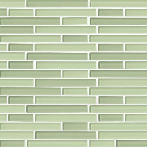 Glass Tea Green Blend Stria Mosaic Wall and Floor Tile - The Tile Shop Green Kitchen Backsplash, Green Tile Backsplash, Glass Tile Backsplash Kitchen, Tile Selection, Green Backsplash, Green Kitchen Decor, Sage Green Kitchen, Kitchen Updates, Glass Tile Backsplash