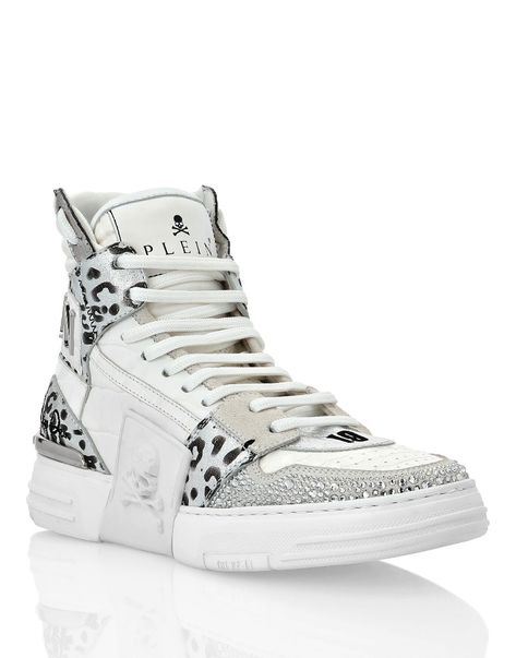 Philipp Plein | Phantom Kick$ White  Animal Print Hi-top Sneakers Phillips Plein, The Phantom, Hi Top, Philipp Plein, Converse High Top Sneaker, Converse Chuck Taylor High Top Sneaker, High Top Sneakers, Animal Print, Online Store