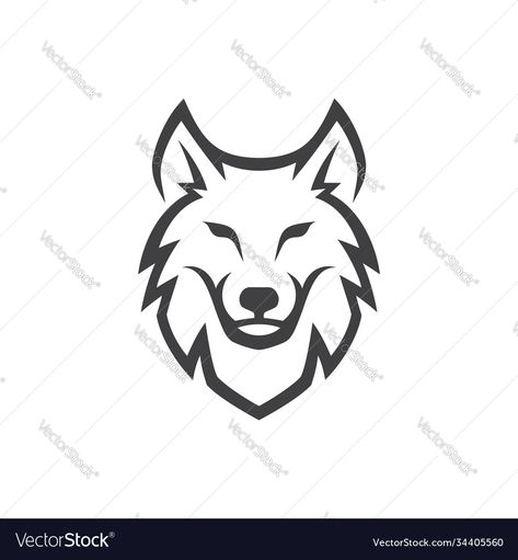 Easy Wolf Tattoo, Line Art Design Graphics, Wolf Logo Design Ideas, Wolf Head Outline, Wolf Outline Drawing, Wolf Tattoo Outline, Simple Wolf Drawing, Line Art Wolf, Wolf Line Art