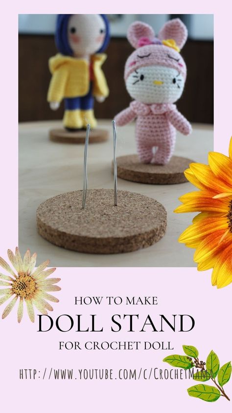 How to make doll stand for crochet doll How To Make Doll, Make Doll, Market Stands, Craft Show Displays, Doll Display, Craft Markets, Doll Stands, Doll Making, Amigurumi Doll