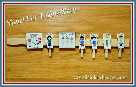 Turn Taking Visual, Printable File Folder Games, Cookie Sheet Activities, Behavior Cards, Social Emotional Activities, Visual Supports, Primary Ideas, Social Skills Groups, Behavior Supports