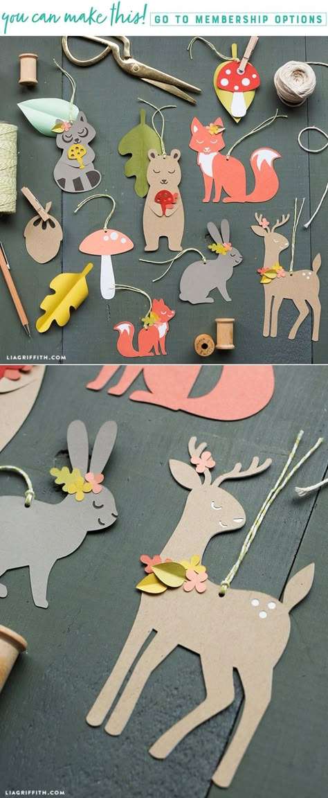 Enchanted Forest Decorations, Diy Christmas Tags, Woodland Whimsy, Diy Woodland, Woodland Animal Art, Creative Wrapping, Silhouette Paper, Wrapping Paper Design, Creative Gift Wrapping