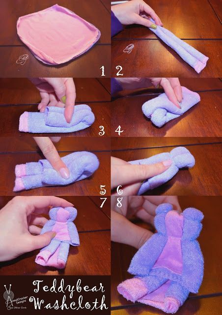 Teddy Bear Washcloth, Bear Washcloth, Baby Washcloth Animals, Washcloth Teddy Bear, Baby Washcloth Flowers, Washcloth Animals, Washcloth Crafts, Diy Teddy Bear, Towel Animals