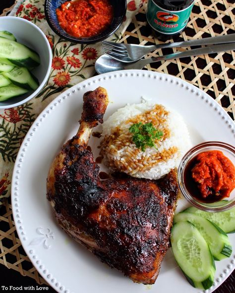 To Food with Love: Ayam Bakar (Indonesian Grilled Chicken) Resep Steak, Indonesian Desserts, Chicken Menu, Quick Bites, Dada Ayam, Malaysian Cuisine, Ayam Bakar, Indonesian Cuisine, Singapore Food