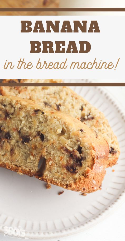 This Breadmachine Chocolate Chip Bread Recipe is a game-changer in how you make your bread. So much flavor and taste and easy to make in your bread maker! #breadmachinerecipes #bananabread #easybreadrecipes #3boysandadog Chocolate Chip Banana Bread In Bread Machine, Banana Chocolate Chip Bread In Bread Maker, Banana Bread In Bread Machine, Bread Maker Recipes Sweet, Bread Maker Banana Bread, Bread Machine Banana Bread, Bread Machine Recipes Sweet, Chocolate Chip Bread Recipe, Swirl Bread Recipe