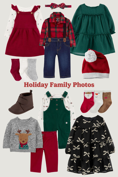 Your one-stop-shop for all things holidays! Shop for family Christmas cards, holiday parties, family pajama nights and more at Carter's. Kids Santa Pictures Outfits, Santa Pictures Outfits, Sibling Christmas Outfits, Christmas Outfits For Kids, Family Holiday Pictures, Christmas Styles, Outfits For Kids, Family Christmas Pictures, Santa Pictures