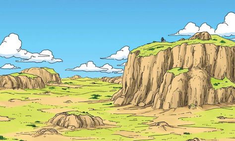 Dragon Ball Landscape, Original Dragon Ball, Lighting Overlays, Landscape Wallpapers, Dbz Manga, Small Canvas Paintings, Dragon Ball Super Art, Dbz Art, Landscape Background