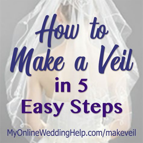 Videos and step-by-step instructions on how to make your own wedding veil. Step 1: measure and cut tulle or other veil fabric. Step 2: Make the blusher (optional) Step 3: Glue crystals, trim, or other decoration. Step 4: Create gathers at the crown / comb. Step 5: Sew on a veil comb. Veils Bridal Diy, Veil Diy, Diy Wedding Veil, Veil Comb, First Communion Veils, Communion Veils, Comb Veil, Wedding Help, Diy Bridal