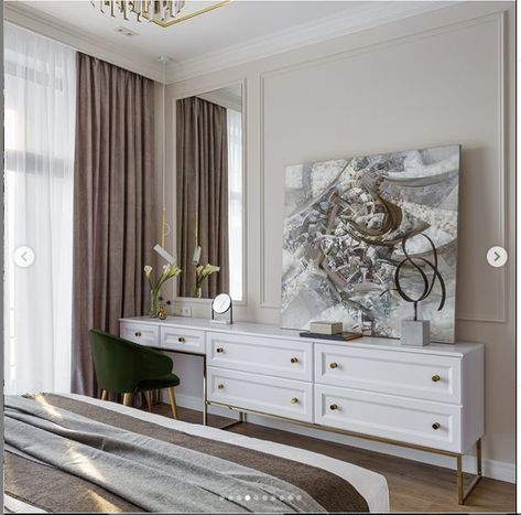 Bedroom Tv Dresser, Tv Dresser, Dresser Wall, Bedroom Wall Units, Dresser Ideas, Grey Bedroom Decor, Bedroom Tv, Bedroom Interior Design Luxury, Luxury Closets Design