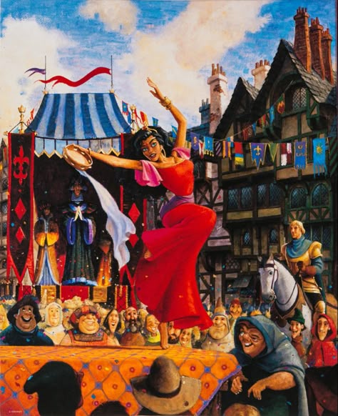 Princess Esmeralda, Esmeralda Hunchback Of Notre Dame, Bells Of Notre Dame, Disney Designer Collection, Esmeralda Disney, Sun Princess, Kinkade Paintings, Claude Frollo, Classic Fantasy