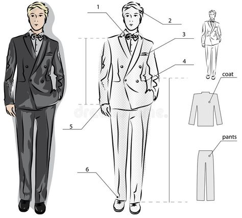 Mens Wear Formal, Suit Sketch, Suit Illustration, Fashion Sketches Men, Suit Guide, Suit Pin, Mens Fashion Illustration, 2016 Fashion Trends, Vogue Men