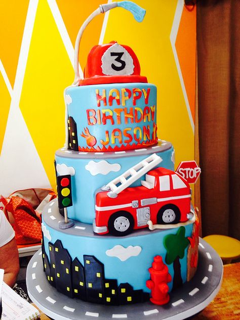 Number 3 Fire Truck Cake, Simple Fire Truck Birthday Cake, Cake With Firetruck, Ambulance Cake, Firetruck Buttercream Cake, Fire Truck Police Car Ambulance Cake, Police Birthday Cakes, Firefighter Birthday Cakes, Fire Engine Birthday