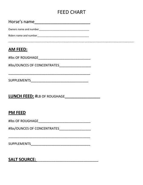 Printable Horse Feed Charts Feed Chartzothedamaga Horses regarding Stallion Breeding Contract Templates Dog Breeding Business, Wedding Photography Contract Template, Pet Health Record, Horse Business, Horse Nutrition, Horse Showing, Horse Lessons, Health Chart, Horse Info