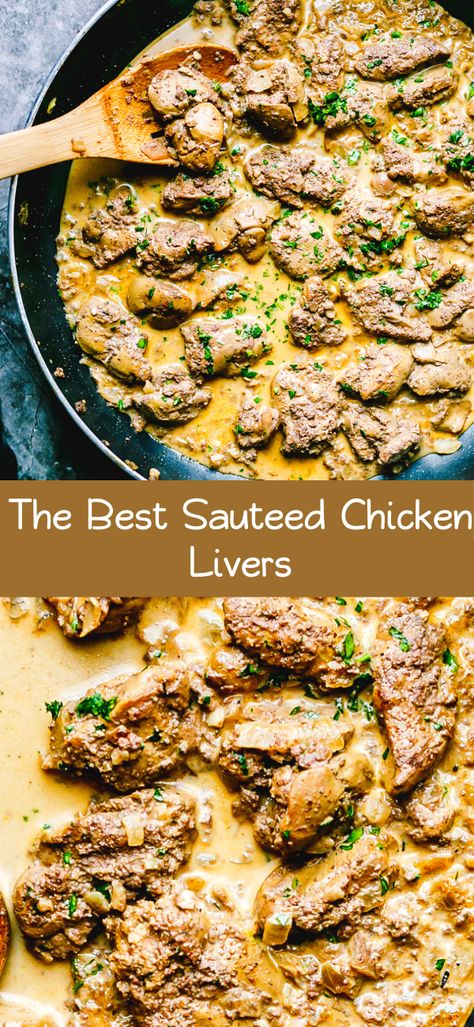 Chicken Liver And Onions, Sauteed Chicken Livers, Liver And Onions Recipe, Offal Recipes, Sautéed Chicken, Chicken Liver Recipes, Liver And Onions, Liver Recipes, Chicken Liver