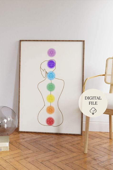 Chakras Placement, 7 Chakras Wallpaper, Chakras Poster, Chakras Art, Yoga Poster Design, Aura Chakras, Spiritual Art Painting, Chakra Poster, Chakra Painting