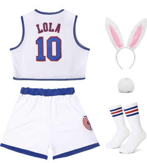 Lola Bunny Halloween Costume, Lola Bunny Halloween, Lola Bunny Costume, Top Shorts Outfit, Cropped Outfits, Bunny Halloween, Movie Halloween Costumes, Bunny Halloween Costume, Bff Halloween Costumes