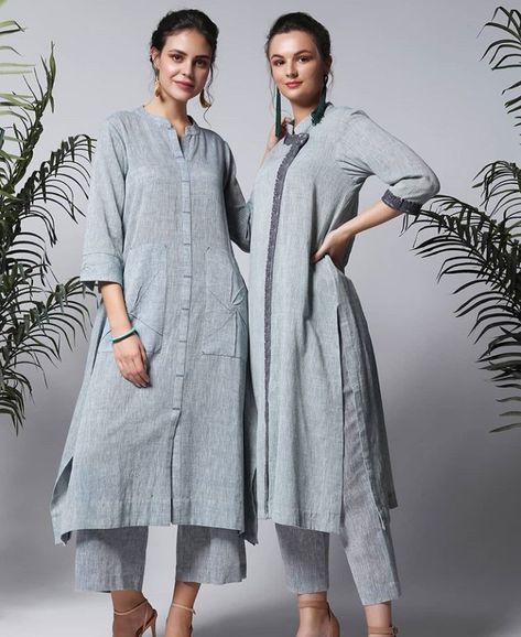 Blouse Pattern Indian, Khadi Kurta, Long Blouse Designs, Indian Fashion Trends, Simple Kurti Designs, Long Kurti Designs, Cotton Kurti Designs, Kurta Designs Women, Stylish Blouse Design