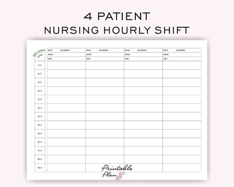 Nurse Hourly Shift Schedule, 4 Patient Medication, Nursing Shift Planner, Day/Night Shift, Printable Template, To-Do Schedule, A4-LETTER, https://etsy.me/3vOIxRV #icunurse #nursereportsheet #registerednurse #nursin Nurse Organization Sheet, Medication Nursing, Nurse Shift Planner, Nurse Hourly Shift Planner, Report Sheets For Nurses Templates, Nurse Schedule, Nurse Hand Off Report Sheet, Nursing Templates, Nursing Shift Report Sheet