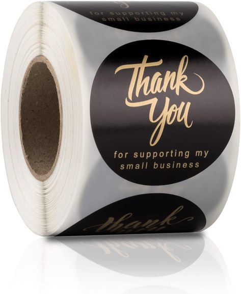 Stickers For Small Business, Small Business Stickers, Retail Bags, Thank You Labels, Black Envelopes, Express Gratitude, Round Labels, Business Stickers, Customer Appreciation