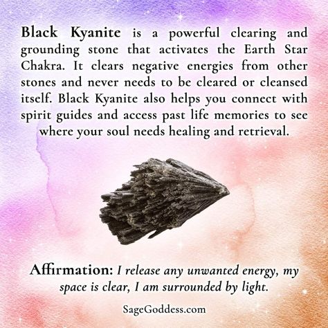 Kyanite Meaning, Best Healing Crystals, Black Kyanite, Crystal Seashells, Crystal Healing Chart, Healing Crystals For You, Crystal Uses, Crystals Healing Properties, Spiritual Crystals