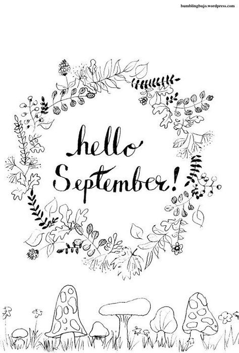 Hello September! Hello September Images, Bullet Journal September, Welcome September, Bullet Journal Cover Page, Window Drawing, Hello September, Bullet Journal Themes, Journal Themes, Bullet Journal Layout