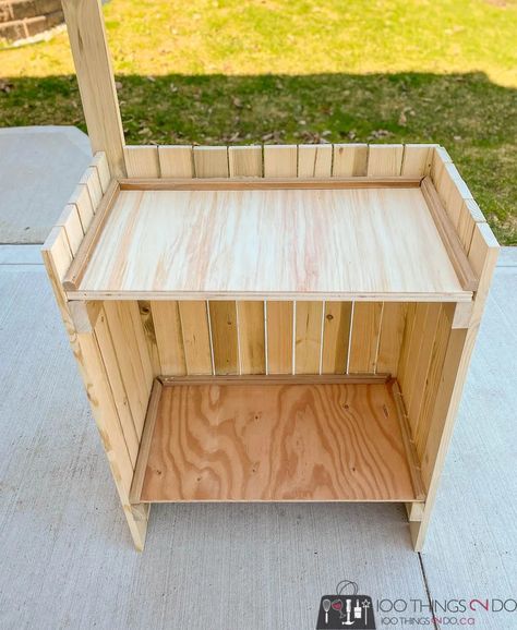 Folding Lemonade Stand - 100 Things 2 Do Collapsible Lemonade Stand, Portable Lemonade Stand Diy, Wood Lemonade Stand, Folding Lemonade Stand, Cheap Lemonade Stand Ideas, Mobile Lemonade Stand, Lemonade Stand Plans, Selling Stand Ideas, Portable Checkout Stand