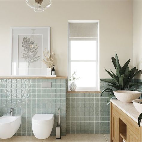 Ensuite Bathroom Ideas, Mint Bathroom, Tan Walls, Timber Vanity, Neutral Bathroom, Scandinavian Bathroom, Ensuite Bathroom, Downstairs Bathroom, Bathroom Inspiration Decor