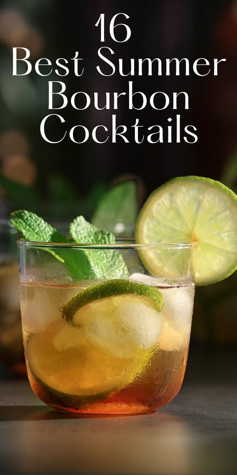 Best Summer Bourbon Cocktails Burbon Drinks, Summer Bourbon Cocktails, Bourbon Drinks Recipes, Corn Whiskey, Bourbon Cocktail Recipe, Amazing Drinks, Sweet Bourbon, Bourbon Recipes, Whiskey Recipes