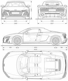 Audi R8 V10 Spyder, Audi Car Models, Honda S660, Blueprint For 3d Modeling, Audi Sedan, Mobil Rc, Lamborghini Sesto, R8 Spyder, Car Animation