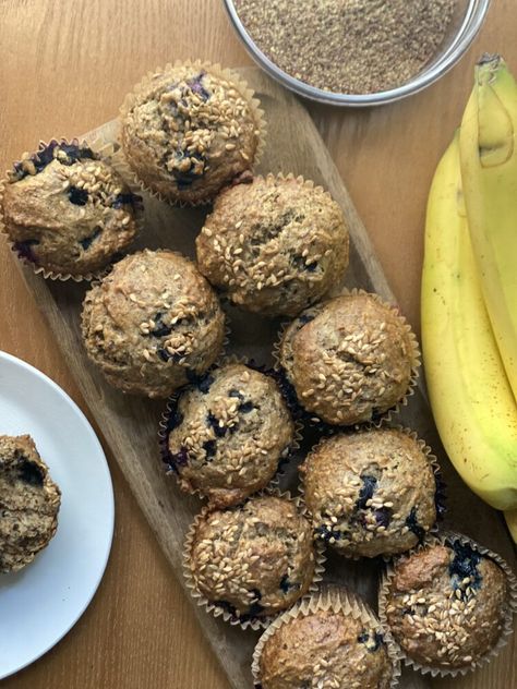 Better for You Baking: Blueberry Banana Flaxseed Muffins Blueberry Flaxseed Muffins, Vegan Flaxseed Muffins, Banana Flaxseed Muffins, Ground Flax Seed Muffins, Bluberry Muffins, Flaxseed Muffins, Flax Seed Muffins, Flax Muffins, Pear And Almond Cake